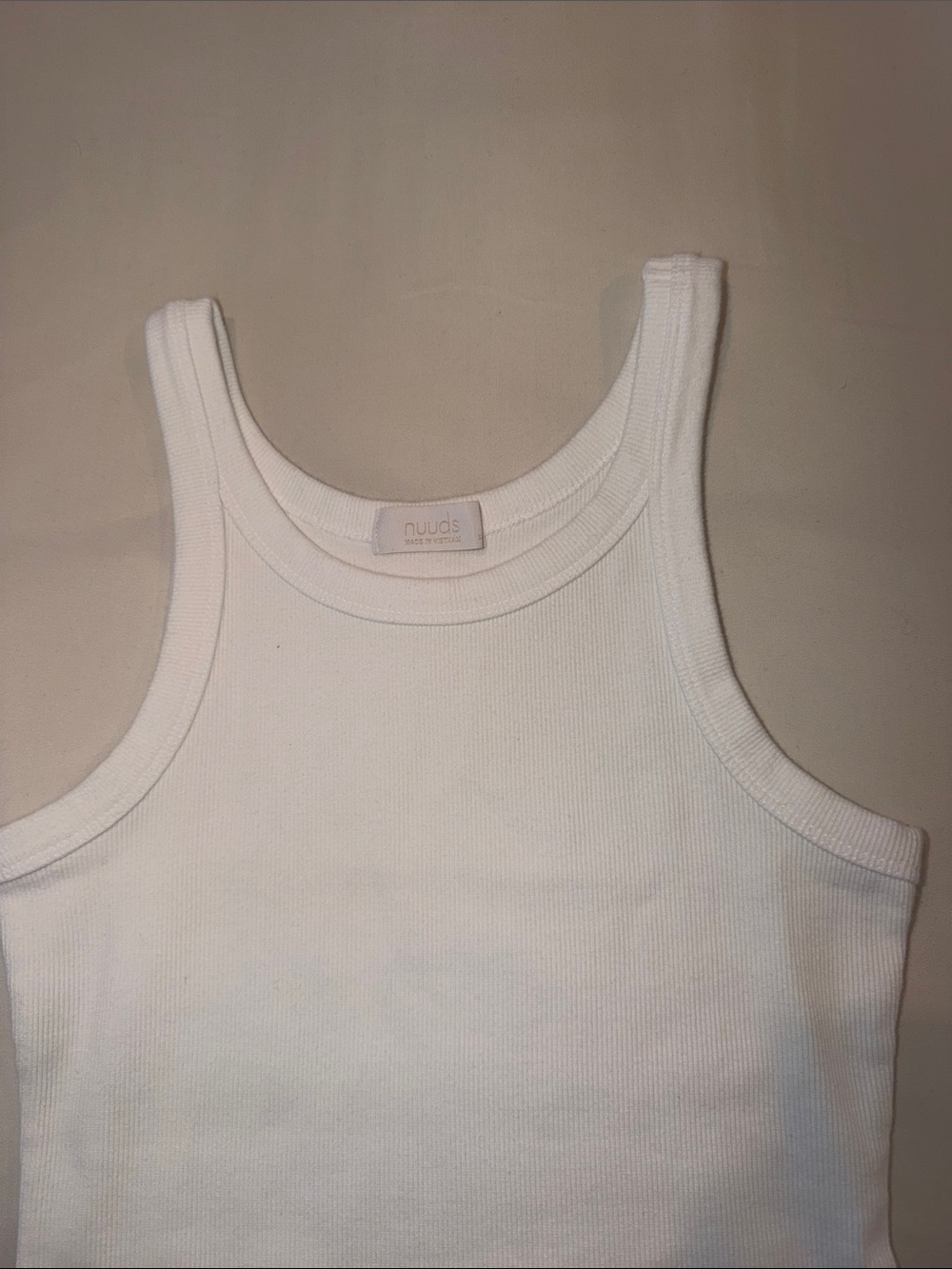 nuuds White Ribbed Tank Top - Picture 2 of 8